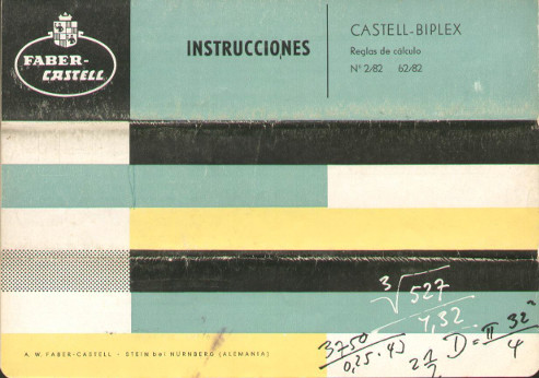 Manual de instrucciones de la regla de cálculo Faber-Castell 2/82