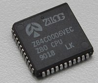 Zilog Z80 en encapsulado PLCC, vista superior