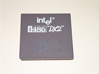 Vista superior del microprocesador Intel 80486