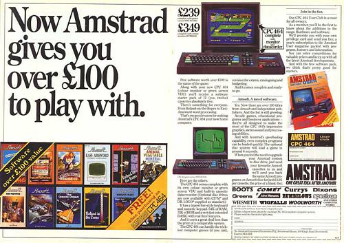 Hoja publicitaria del Amstrad CPC464 (aproximadamente 1984)