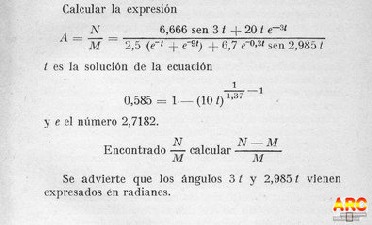Problema del examen de ingreso en la Escuela de Ayudantes de Aeronáutica (1945)