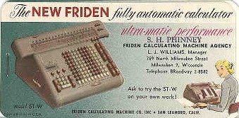 Folleto publiciario de las calculadoras Friden STW Folleto publiciario de las calculadoras Friden STW