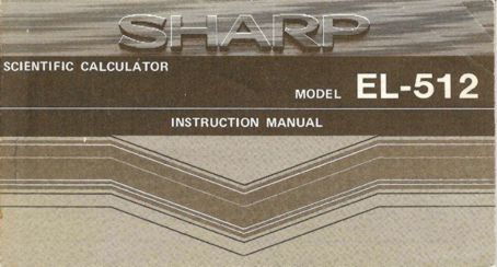 Sharp EL-512. Instruction Manual