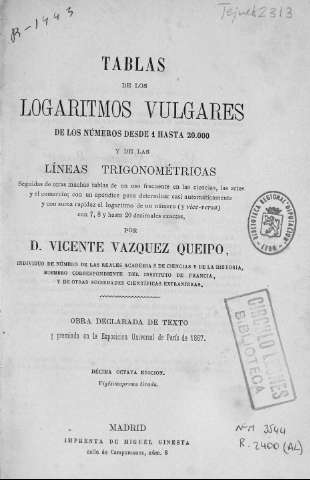 Tablas de logaritmos digitalizadasa