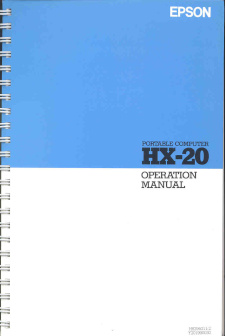 HX-20. Manual de operación