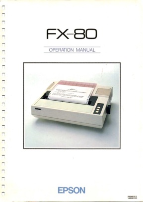 Manual de operación de la impresora Epson FX-80