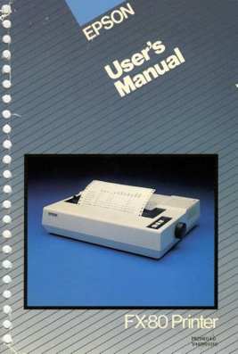 Manual de usuario de la impresora Epson FX-80
